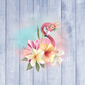 Tropical flowers flamingo png sublimation design flamingo clipart pink flamingo  graphics floral flamingo digital download tropical floral