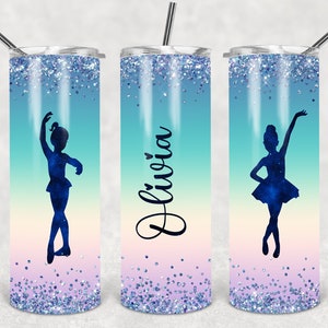 Ballerina sublimazione 20 once Skinny Tumbler senza soluzione di continuità DESIGN ballerina 2 MODELLI ballerina che balla aggiungi nome personalizza PNG