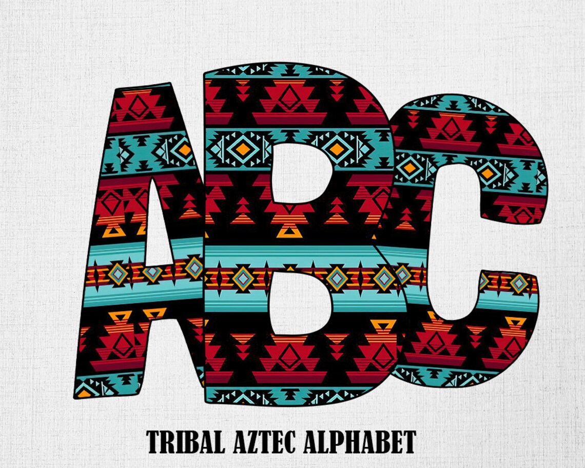 Tribal Aztec Pattern Alphabet: PNG Letters Set (digital Download) - Etsy