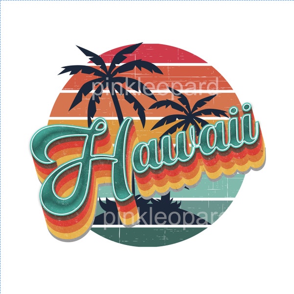 Hawaii retro style sublimation DESIGN Vintage sunset colorful retro vintage Hawaii home state graphics colorful PRINTABLE Hawaii print