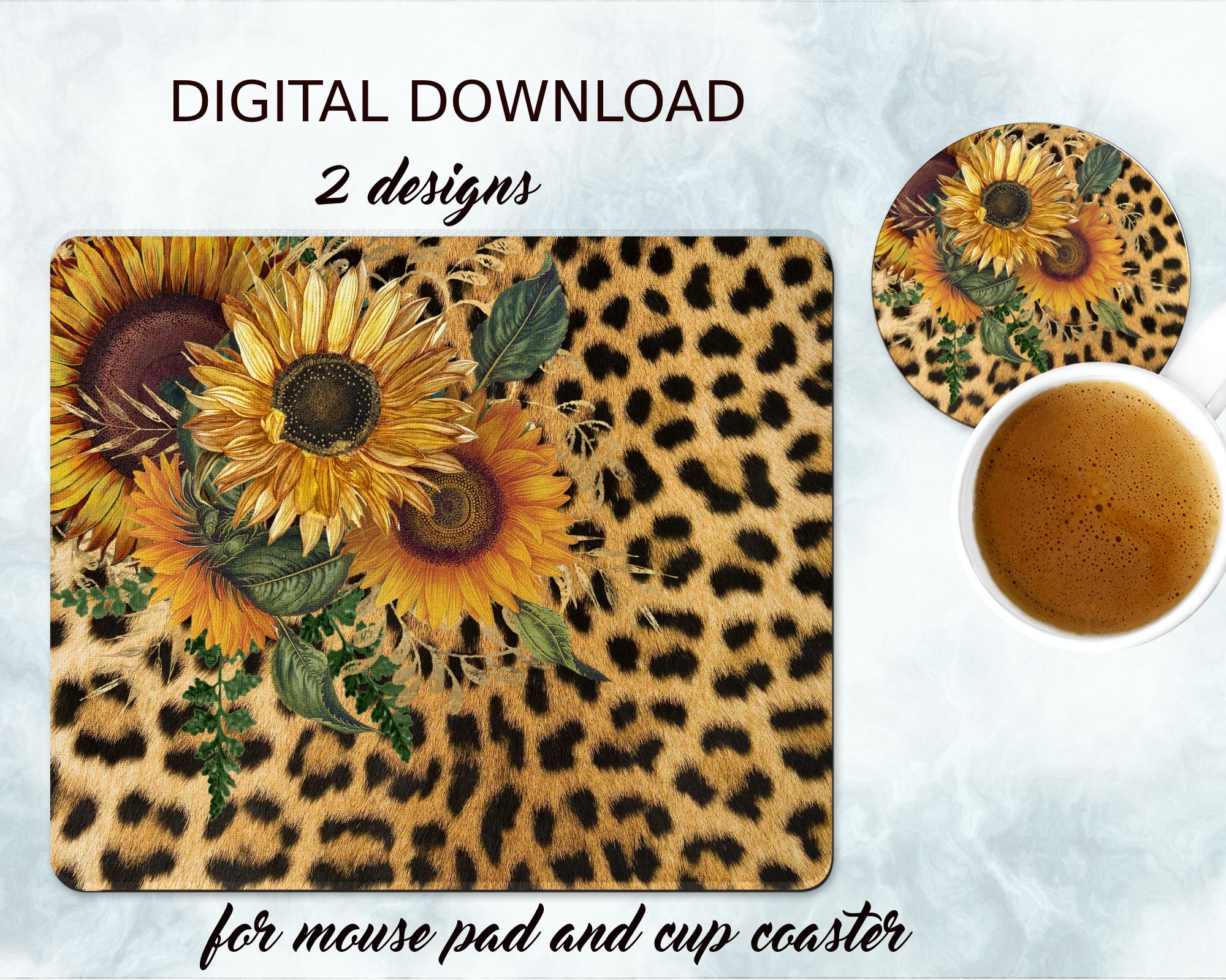 Sunflowers (6) Mouse Mat. Fine Art Print Mouse Pad - View #3
