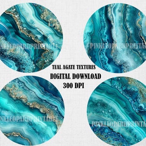 Sublimazione di agata verde acqua 4 modelli per sottobicchieri per auto 4 disegni Bundle verde acqua blu glitter agata struttura di cristallo design agata per sublimazione