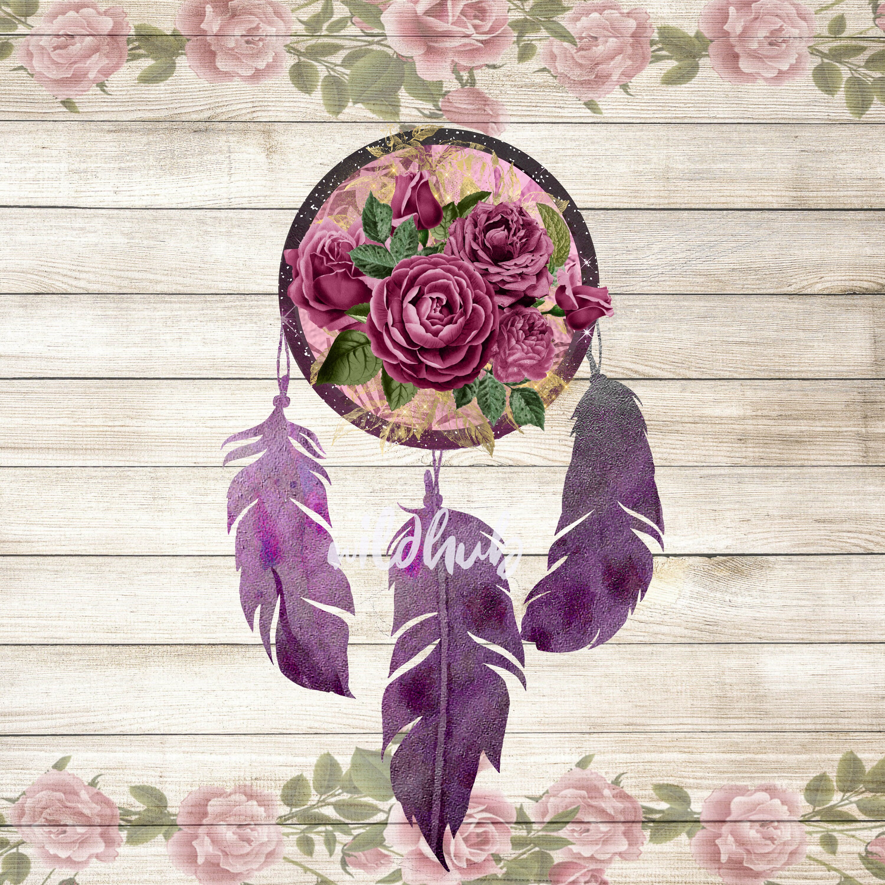 Floral Purple Dream Catchers 3 Designs Pack Lilac Burgundy and - Etsy