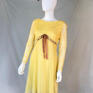 1960s-1970s Chiffon & Lace Babydoll Mini Formal Dress, Small