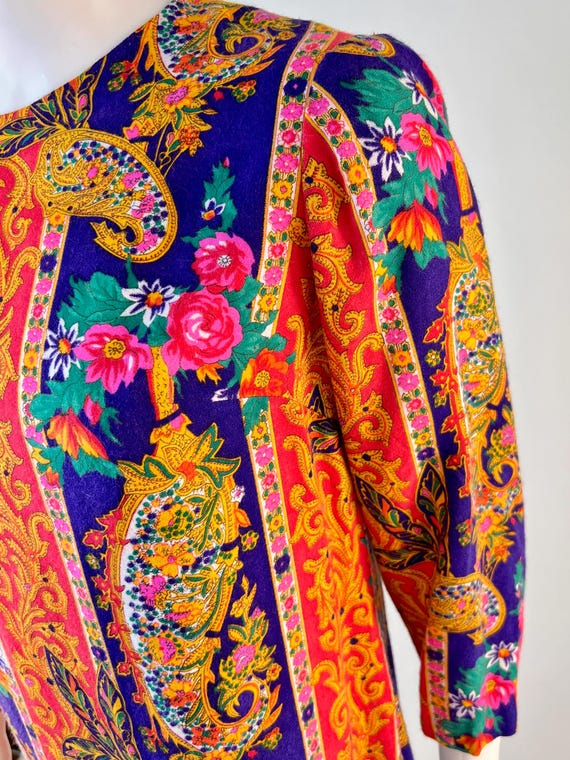 1960s Psychedelic Summer of Love Paisley Midi Dre… - image 5