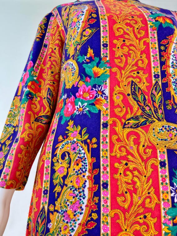 1960s Psychedelic Summer of Love Paisley Midi Dre… - image 4