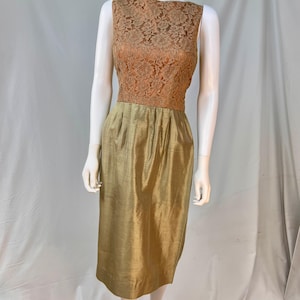 1960s Lace Bodice Mini Dress - Medium