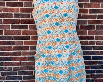 Vestido de cóctel con brocado dorado de los años 60, talla mediana