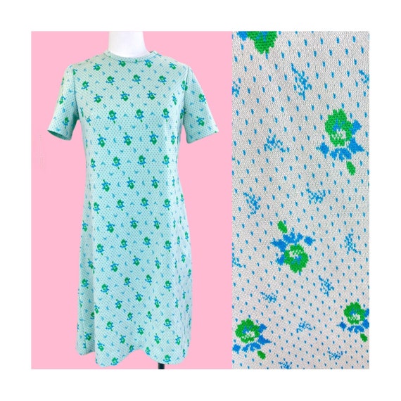 1960s Mod A-Line Scooter Dress, 60s Twiggy Go Go M
