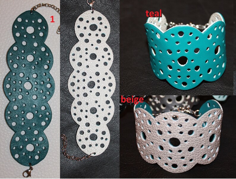 Wristband leather teal black bracelet Leather bracelet openwork Leather black perforated bracelet women 3rd anniversary gift for wife
