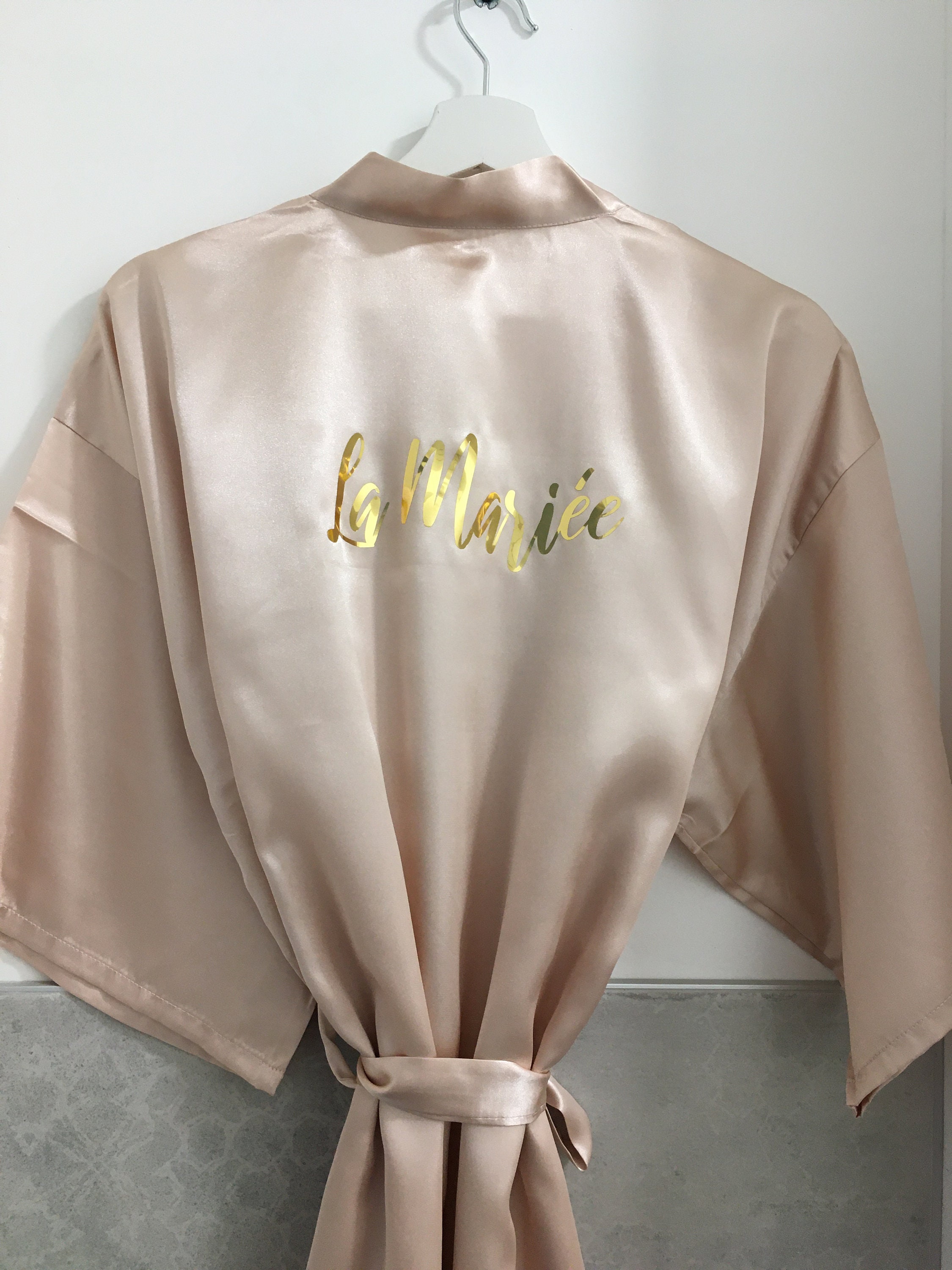 Peignoir Kimono satin personnalises la mariee team de la mariee maman pour mariage ou babyshower Etsy France