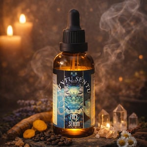 High frequency Elixir for skin transformation and soul radiance eco friendly vegan face serum wit vitamin E Arabic coffee essential oil 50ml