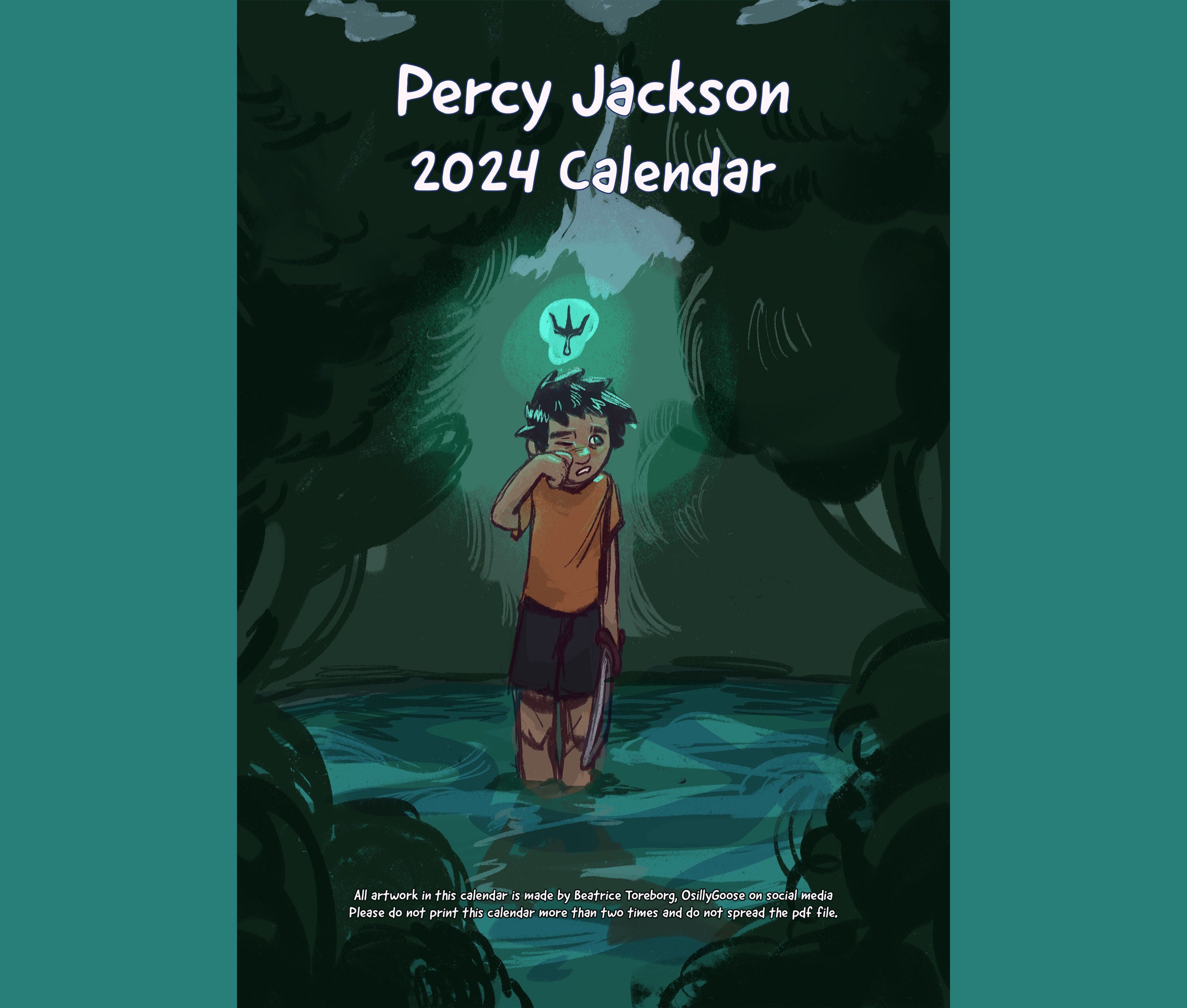 Printable Percy Jackson 2024 Calendar - Etsy