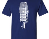 RCA44 VINTAGE MICROPHONE - Unisex Cotton T-Shirt Tee Shirt