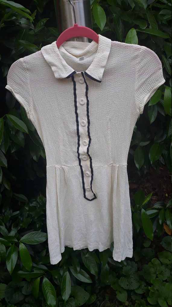1950s Collared Button Up Tennis Dress
