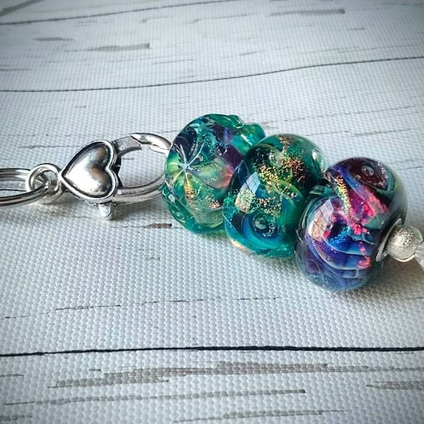 Add a bead keychain, bead bar keychain, bhb keychain, Soleil bead keychain