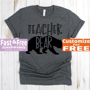 Funny Teacher T-Shirt - Teacher Bear Tee Shirt - Cute Teacher Tee Shirt - Teacher Shirts - Teacher Gift