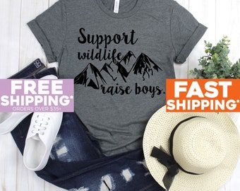 Mom Tee - Support Wildlife Raise Boys - Mothers Day Tribe Tribal - Mom Tribe - Mom of Boys Shirts