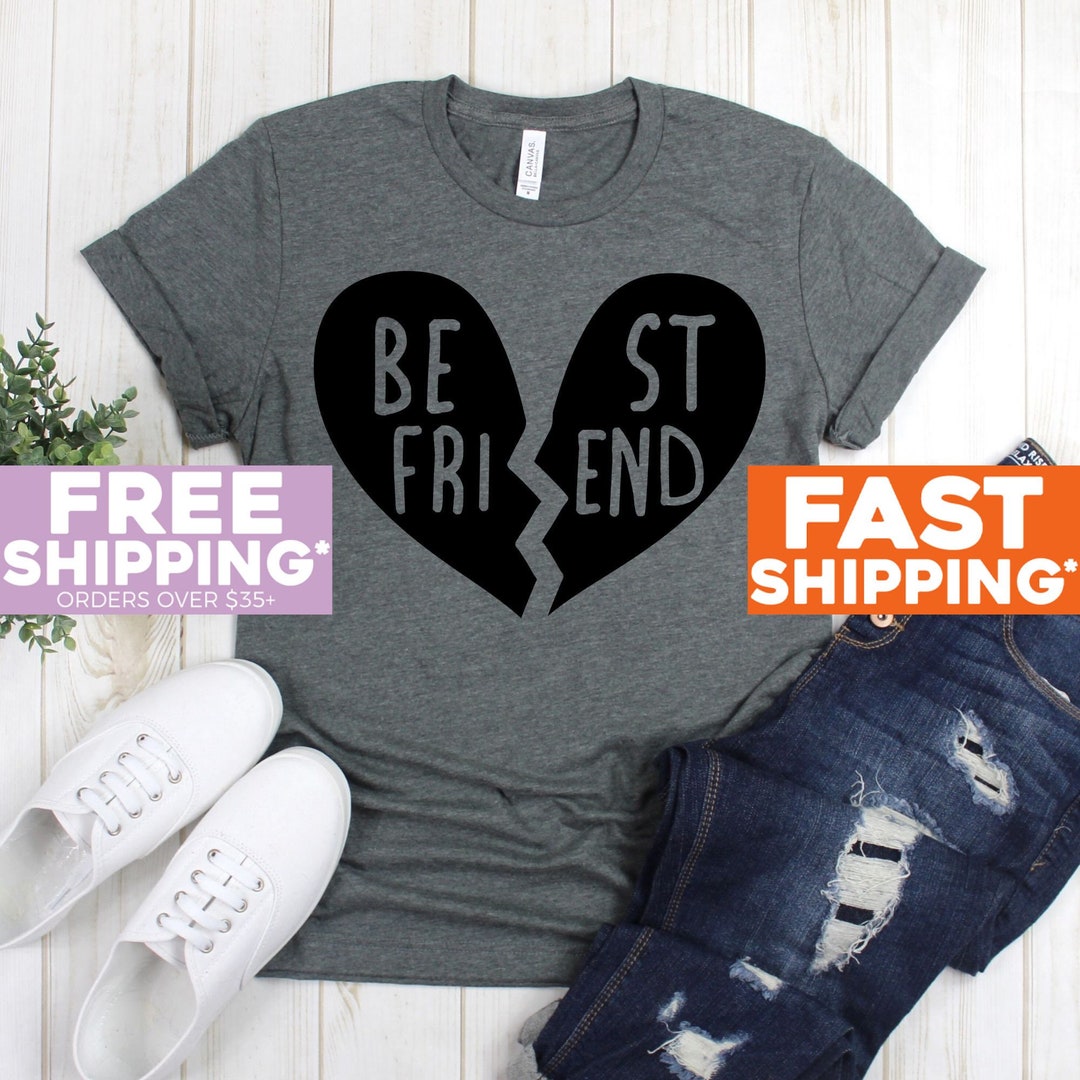 Best Friend Tees Broken Heart Best Friend Tshirt Gift for Etsy