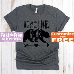 Cute Teacher Tee Shirt - Teacher Bear Shirt - Funny Teacher T-Shirt - Teacher Shirts - Teacher Gift
