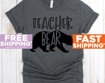 Funny Teacher T-Shirt - Teacher Bear Tee Shirt - Cute Teacher Tee Shirt - Teacher Shirts - Teacher Gift