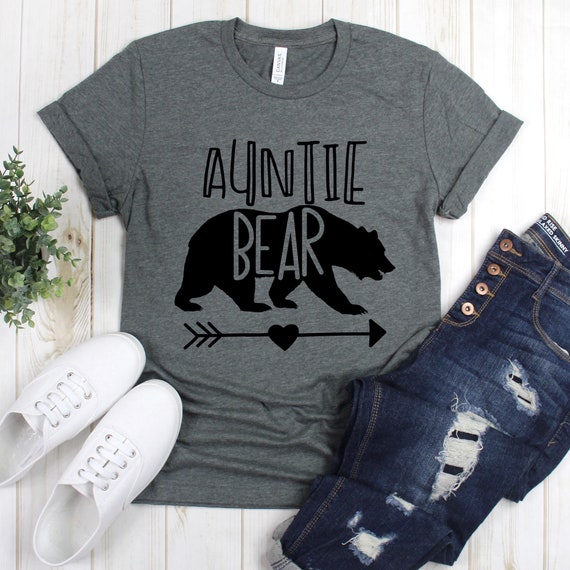 Aunt Shirt Auntie Shirt Auntie Bear T Shirt Auntie - Etsy