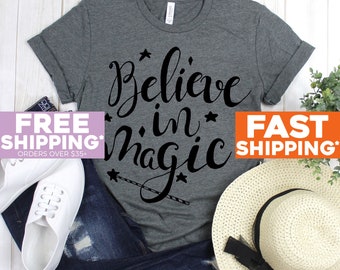 Halloween Shirt - Believe In Magic Stars Wand - Witch Shirt - Halloween Costume - Halloween Shirt - Witches Brew
