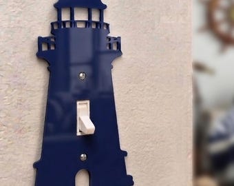 Lighthouse Light Switch Plate Cover – Acrylic Nautical Room Decor Wall Plate