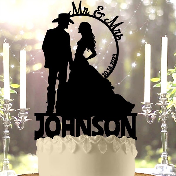 Country Western Wedding Cake Topper with Children Rustic Farm Barn Weddings