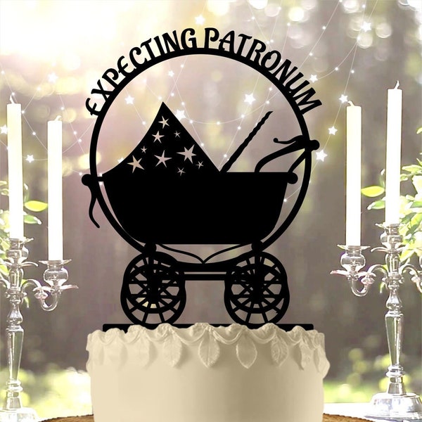 Wizarding themed Baby Shower Gender Reveal Cake Topper