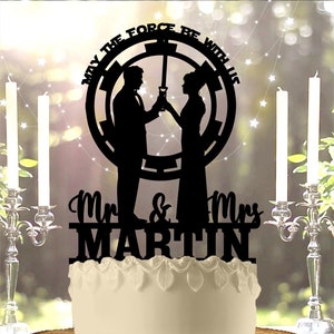 Jedi Couple May The Force Be With Us Wedding Cake Topper