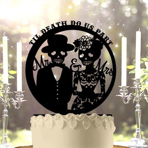 Day of the Dead Wedding Cake Topper Customized Dia de los Muertos