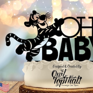 Oh Baby Shower Cake Topper, Personalized Cake Toppers, Gender Reveal, Newborn, Storybook Themed Showers