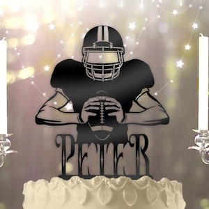 Football Quarterback - Personalized Name - Sports Themed - Custom Birthday Cake Topper