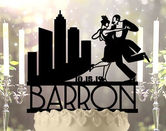 Gatsby Deco New York Style  Wedding Cake Topper