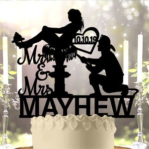 Fire Man Fire Hydrant Fun Personalized Wedding Cake Topper