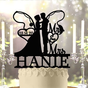 Fishing Bride and Groom Hunting Wedding Cake Topper