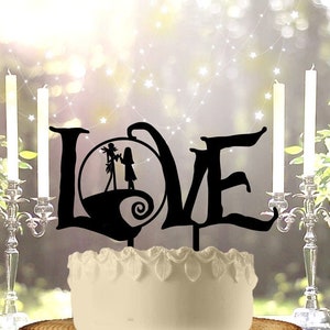 Skellington Love Wedding Cake Topper