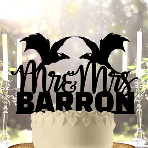 Flying Dragons Personalized Wedding Cake Topper