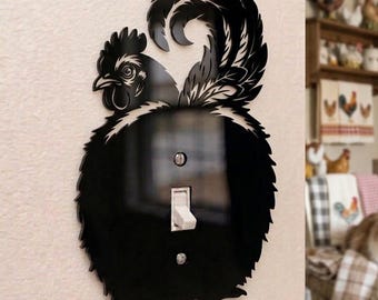 Chicken Butt Light Switch Plate Cover - Acrylic Pet Wildlife Room Decor Wall Plate