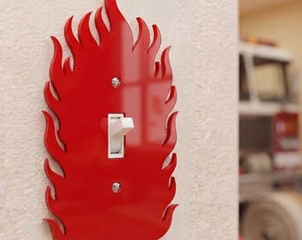 Fire Light Switch Plate Cover – Acrylic Room Decor Wall Plate