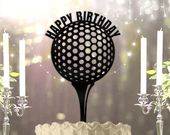 Golfing Golf Ball   Birthday Cake Topper