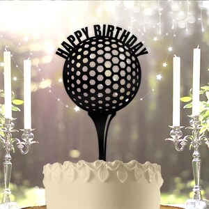 Golfing Golf Ball   Birthday Cake Topper