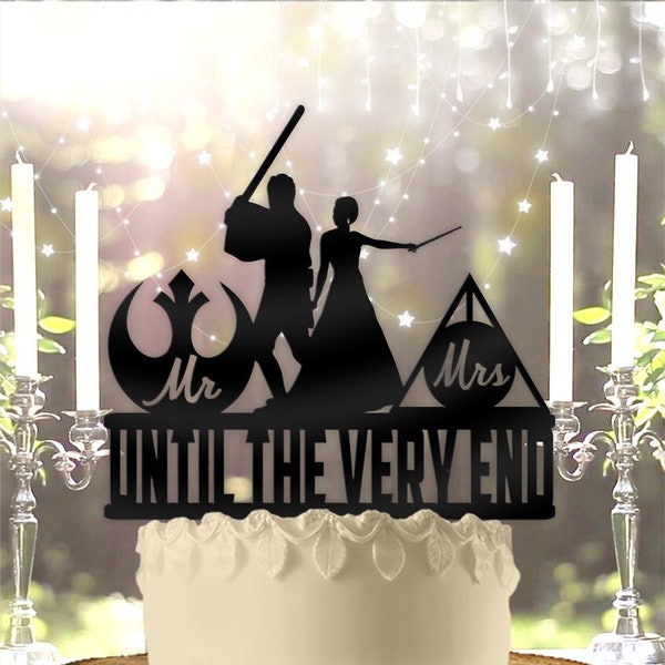 Jedi and Mage Until The Very End Star Wars Wedding Cake Topper