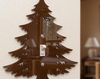 Pine Tree Light Switch Plate Cover – Acrylic Nature Room Decor Wall Plate