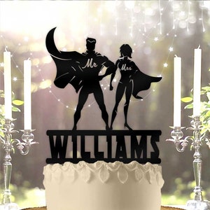 Super Bride and Groom Personalized Wedding Cake Topper