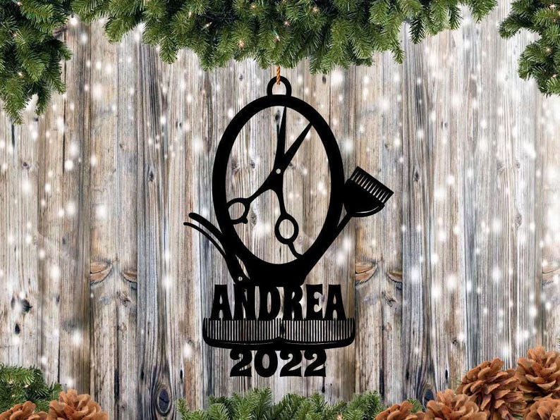 Hairdresser Name Tag Ornament Personalized Name & Date Gift Tags, Event