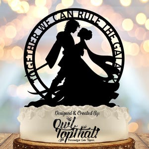 Together We Can Rule The Galaxy Bride and Groom Personalized Wedding Cake Topper