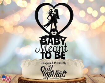 Halloween Christmas Baby Shower Cake Topper: "Baby Meant To Be" Theme