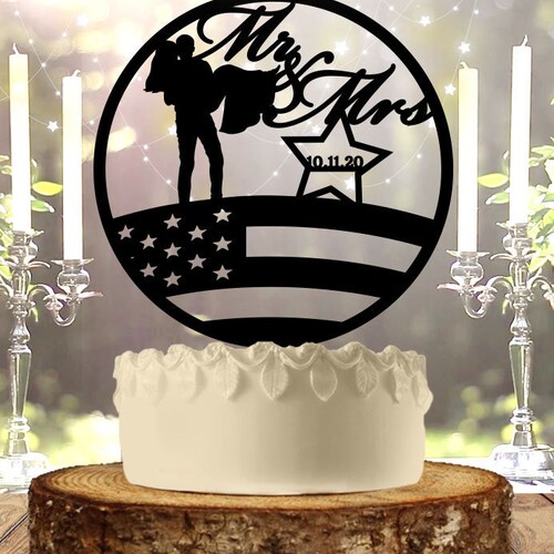 Personalized Wedding Cake Topper Military Airforce Army Etsy